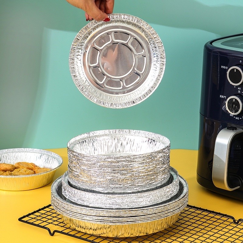 Khay Giấy Bạc Lót Nồi Chiên Không Dầu Size 22Cm (Set 10 Cái)
