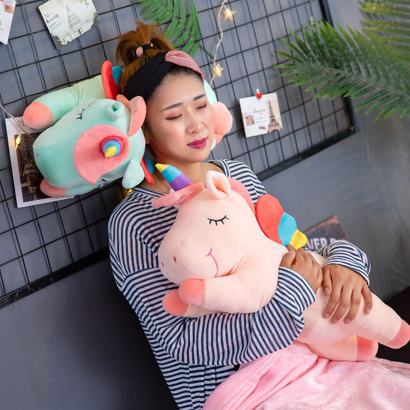 Bộ Gối Chăn Hình Ngựa Kì Lân Pony Có Cánh 3 Trong 1 Tiện Dụng