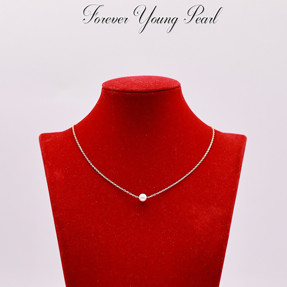 DC71 - Dây chuyền ngọc Trai thiên nhiên nuôi nước ngọt 7-8 li, chiều dài 42-48cm, mạ vàng trắng- Quà tặng 20/10 bạn gái