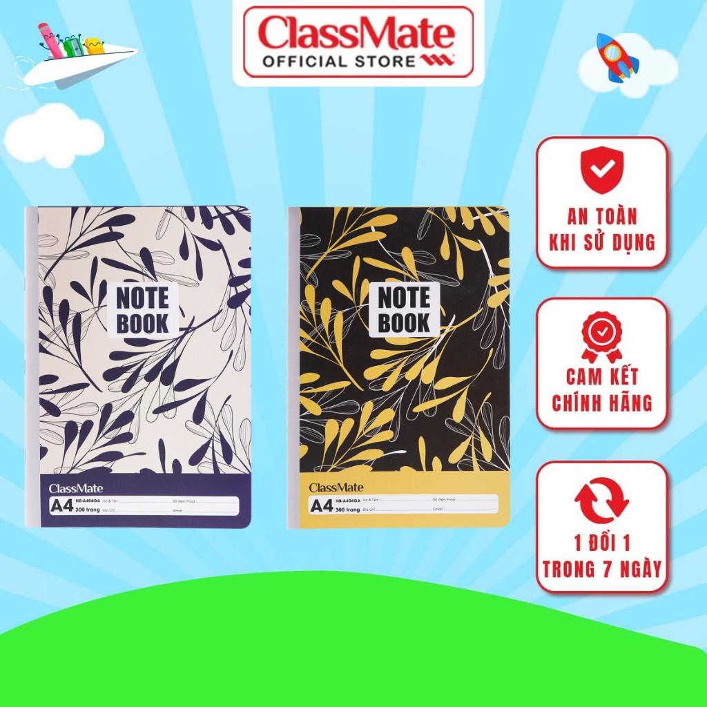 Sổ Ghi Chép A4 CLASSMATE 300 Trang, Thiết kế Hoa Lá Màu Sắc Trung Tính ...