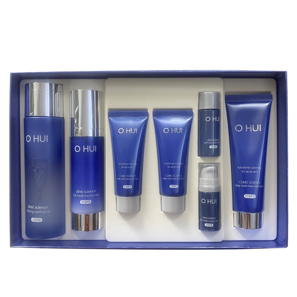 Sét Ohui xanh Clinic Science Special Set 7 sản phẩm đánh bay mụn