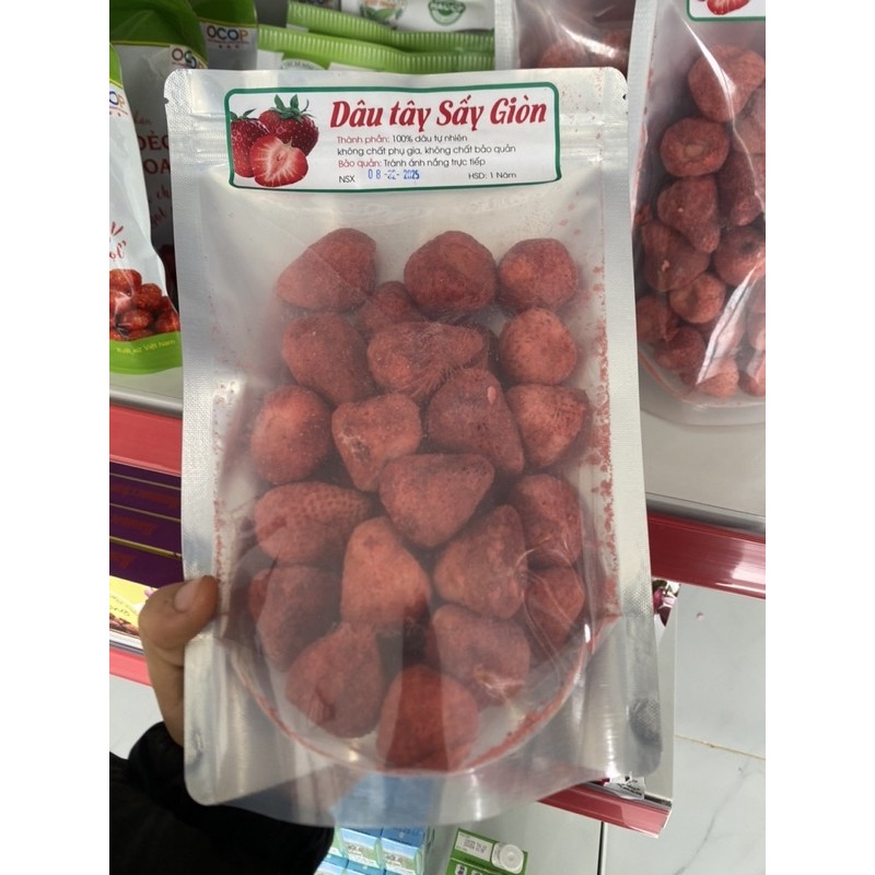 Dâu Tây Sấy Giòn Mộc Châu ( loại túi) - Đặc Sản Tây Bắc