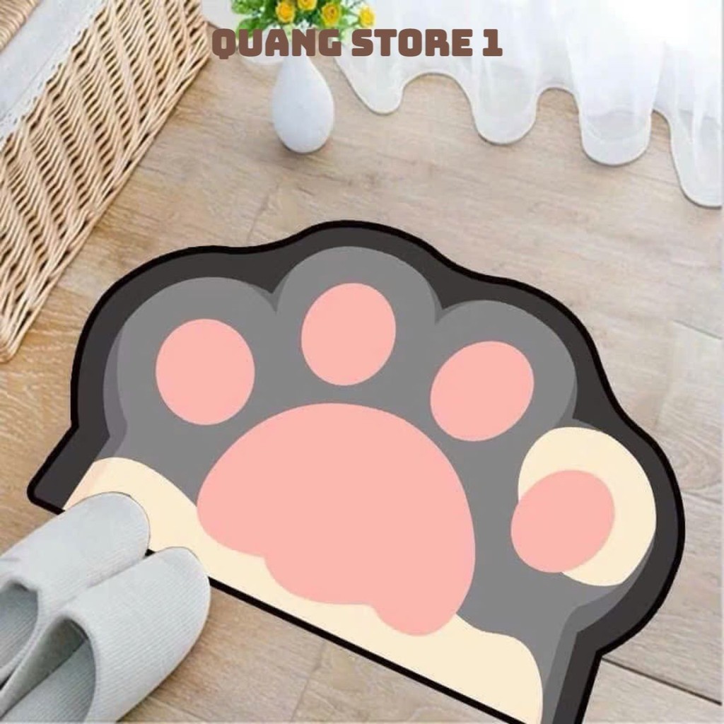 Thảm lì lau chân hình Thú dễ thương kích thước 59cmx39cm mặt đế chống trượt, thảm bếp, nhà tắm CHĨNH HÃNG