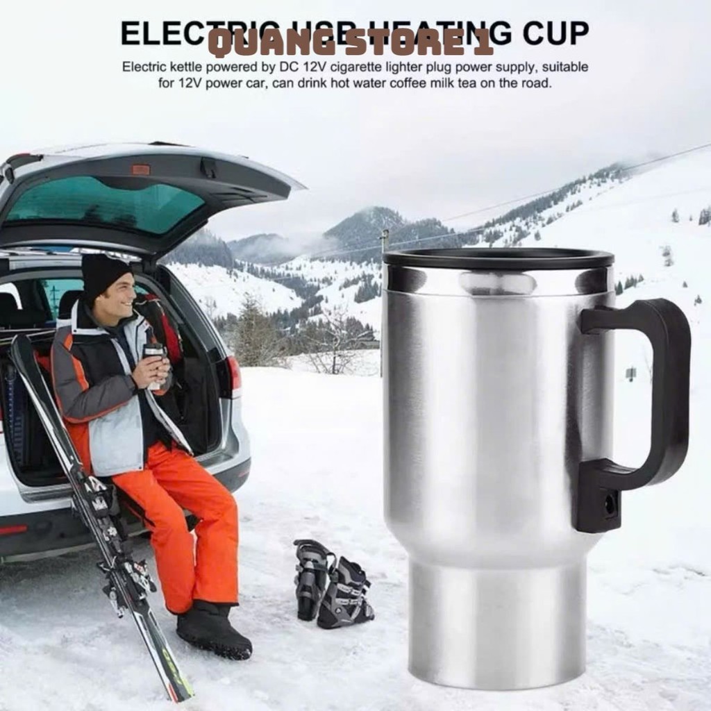 Bình đun nước trên ô tô 🔥FREESHIP🔥 Cốc đun nước trên ô tô điện áp 12V CAO CẤP