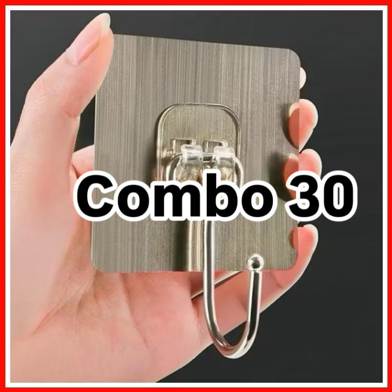 [ HOẢ TỐC ] COMBO Móc dán inox304 chịu lực tốt, móc dán tường