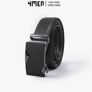 Thắt Lưng Nam Khóa Tự Động 4MEN TL107 dây lưng trơn màu đen thanh lịch, hiện đại, chất liệu da bền chắc, dễ phối đồ