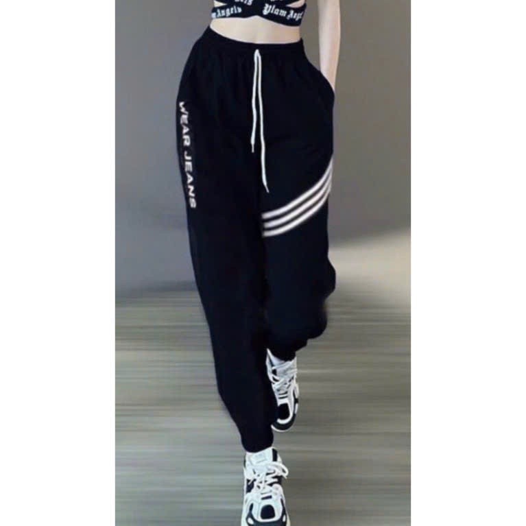 Quần thể thao nữ, quần jooger sọc chất gió 2 lớp bo gấu, cạp chun, quần tập zumba, Aerobic...