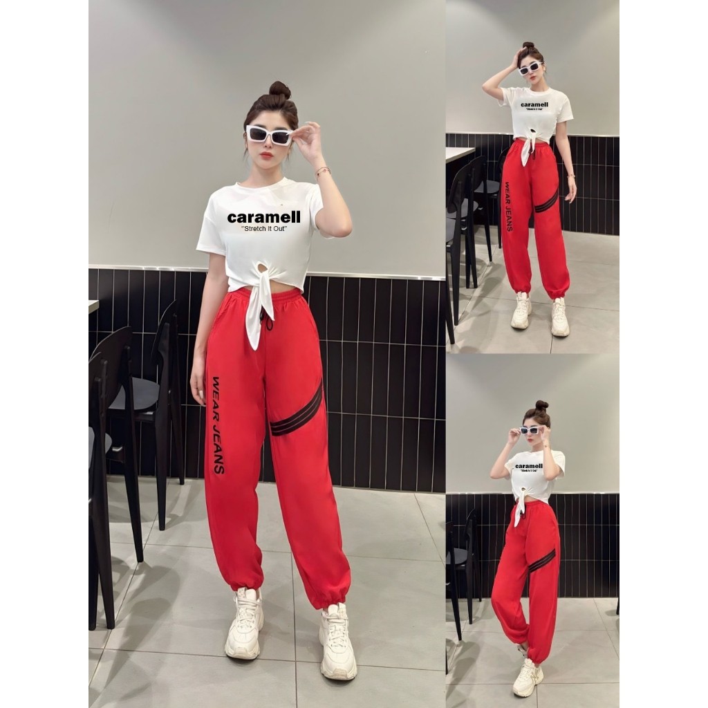 Quần thể thao nữ, quần jooger sọc chất gió 2 lớp bo gấu, cạp chun, quần tập zumba, Aerobic...