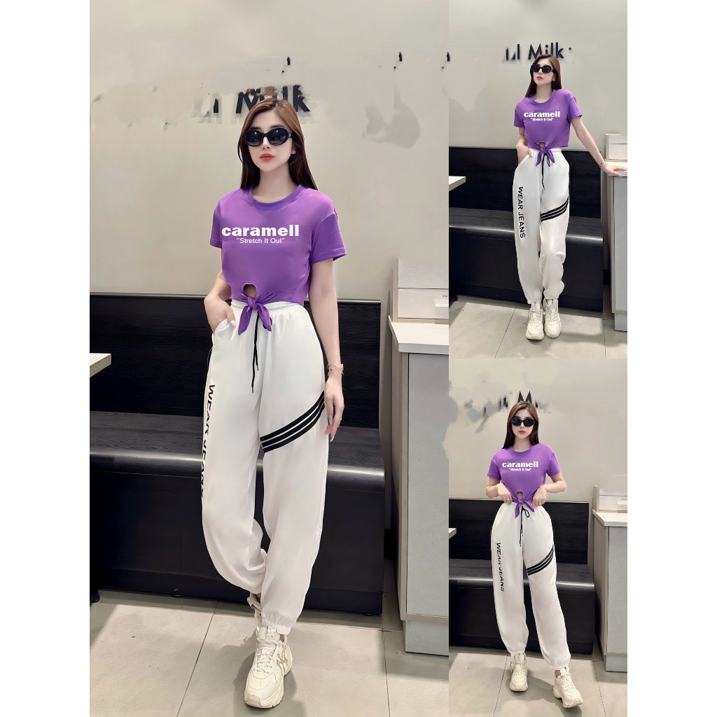 Quần thể thao nữ, quần jooger sọc chất gió 2 lớp bo gấu, cạp chun, quần tập zumba, Aerobic...