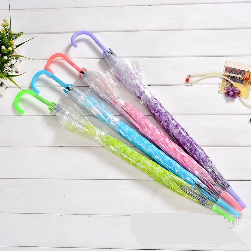 Dù Cầm Tay Đi Mưa Trong Suốt Hình Hoa Anh Đào Xinh Yêu
