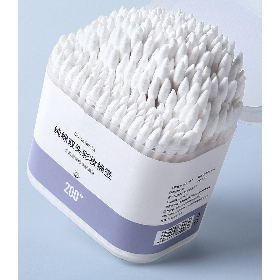 Hộp 200 Cây Tăm Bông Cotton Swabs 2 Đầu Tiện Dụng Đa Năng