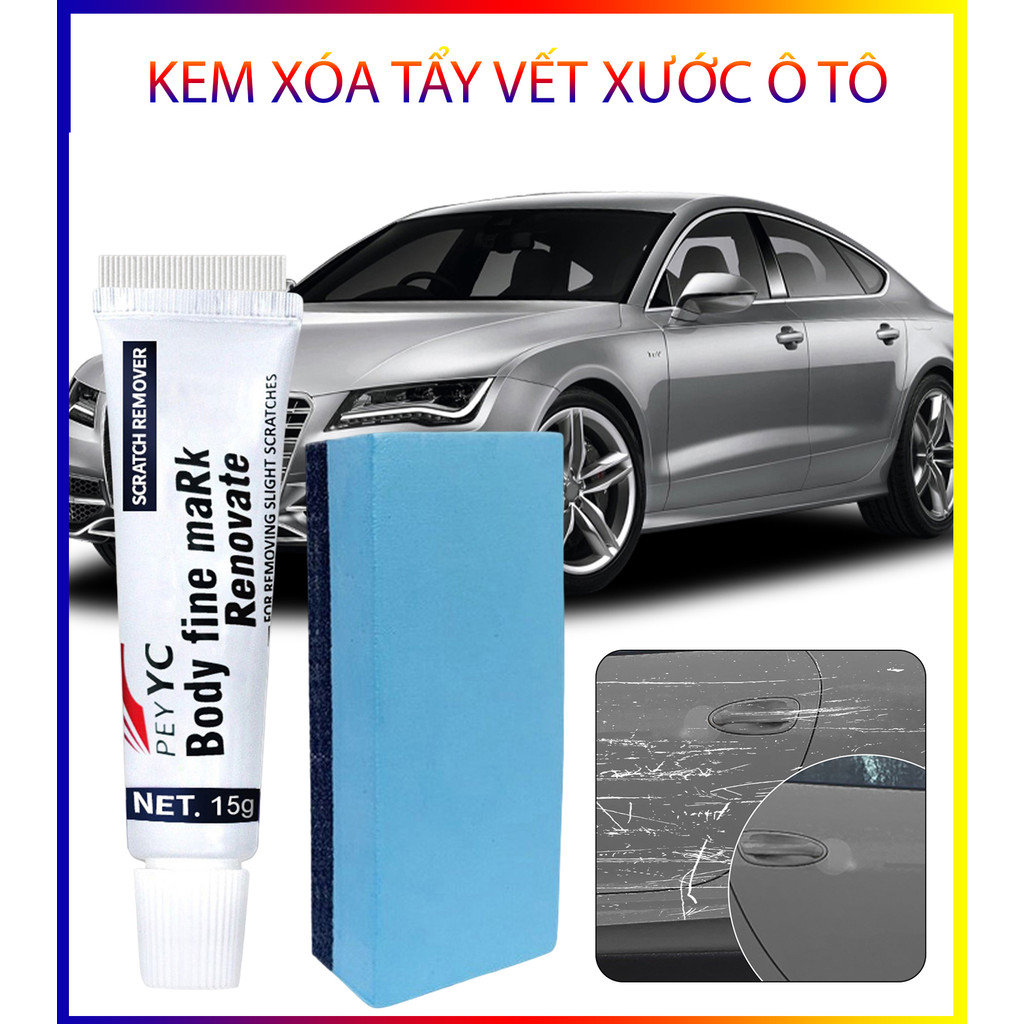 Kem Xóa Tẩy Vết Xước Ô Tô Body Renovate 15G Tiện Dụng Kèm Mút Đánh