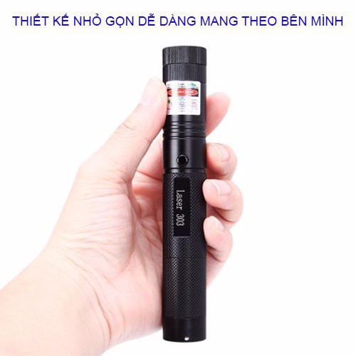 Đèn Pin Laser 303 Tia Xanh Siêu Sáng Kèm Pin Và Sạc Tiện Dụng