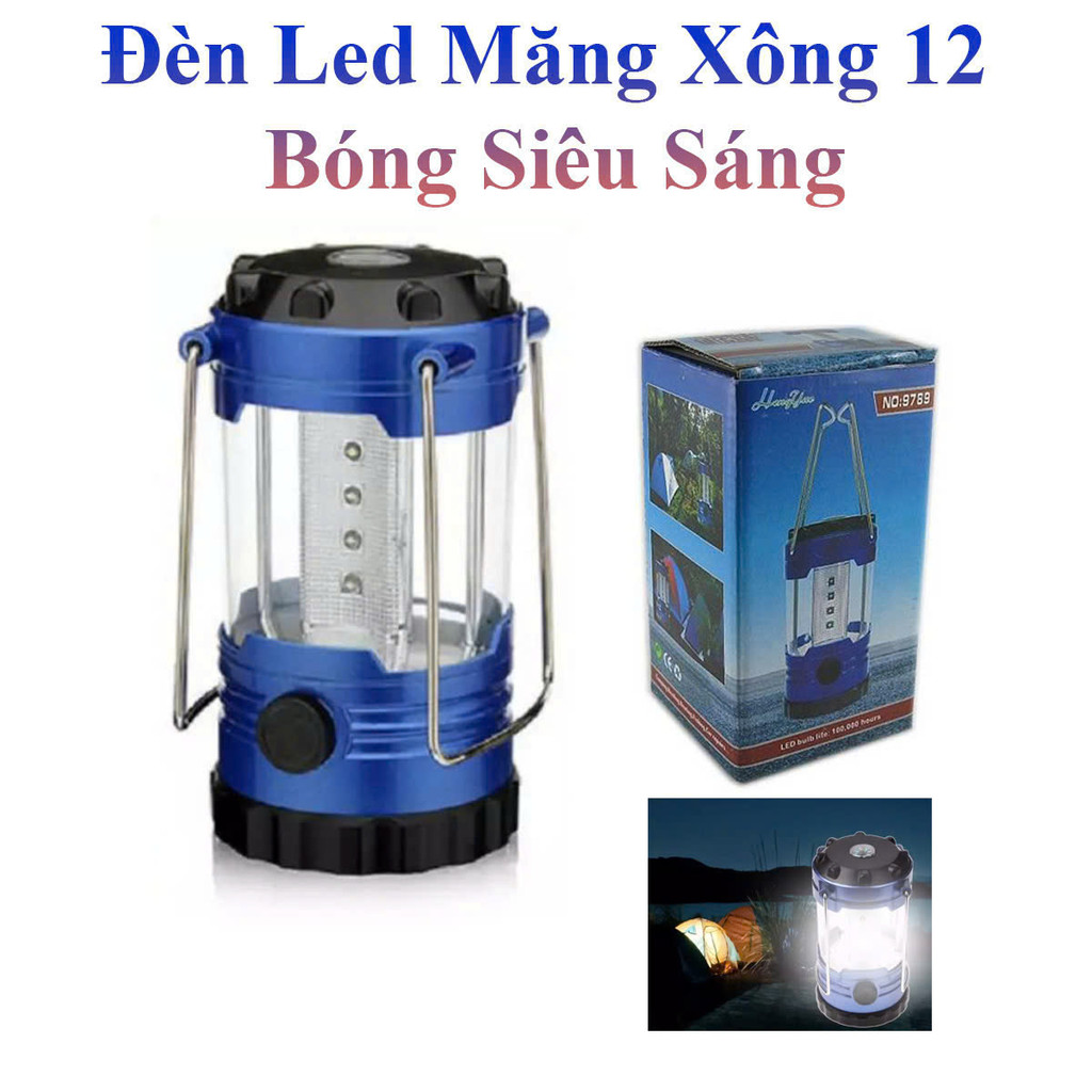 Đèn Led Măng Xông 12 Bóng Siêu Sáng Dùng 3 Pin Aa Tiện Dụng