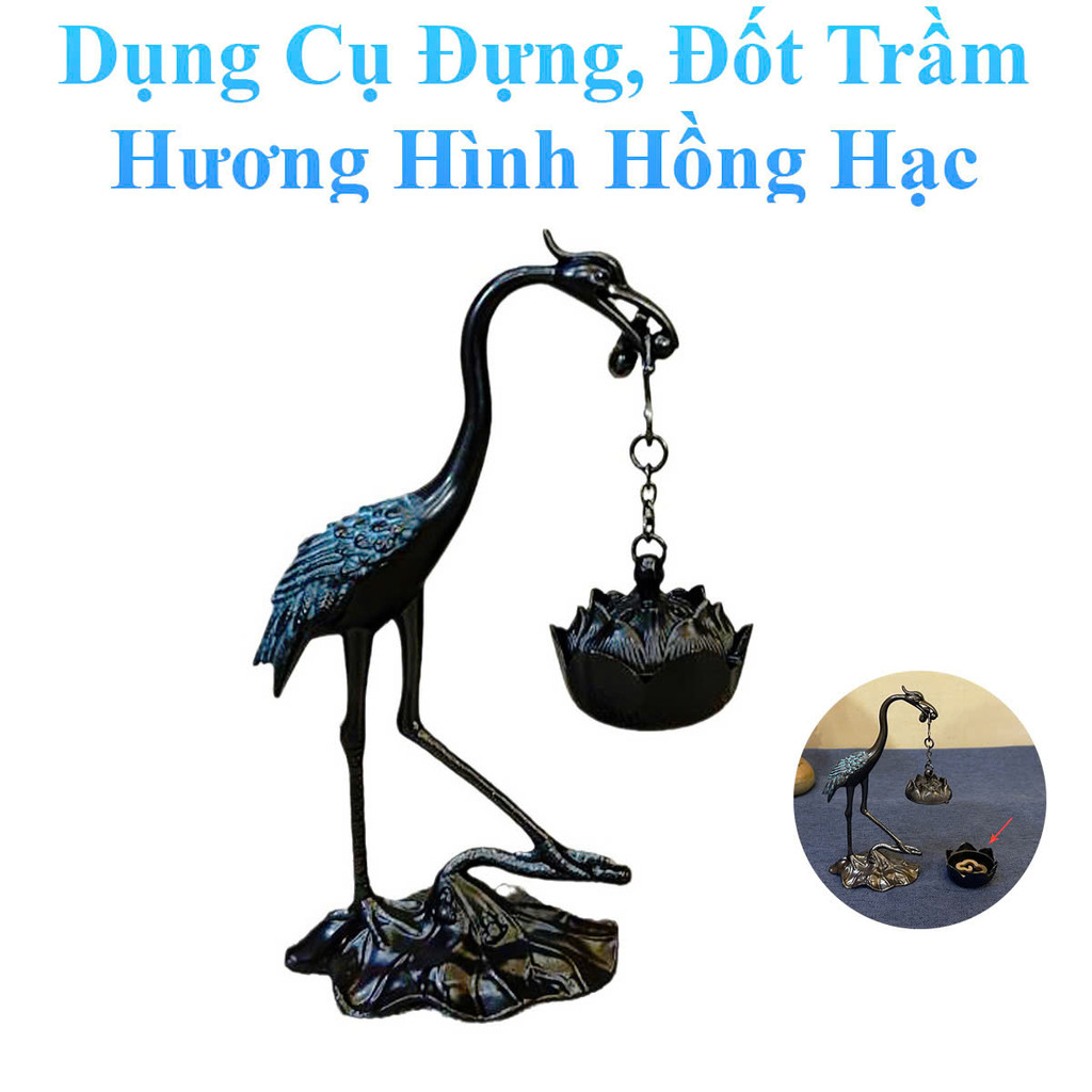 Dụng Cụ Đựng, Đốt Trầm Hương Hình Hồng Hạc Cực Đẹp
