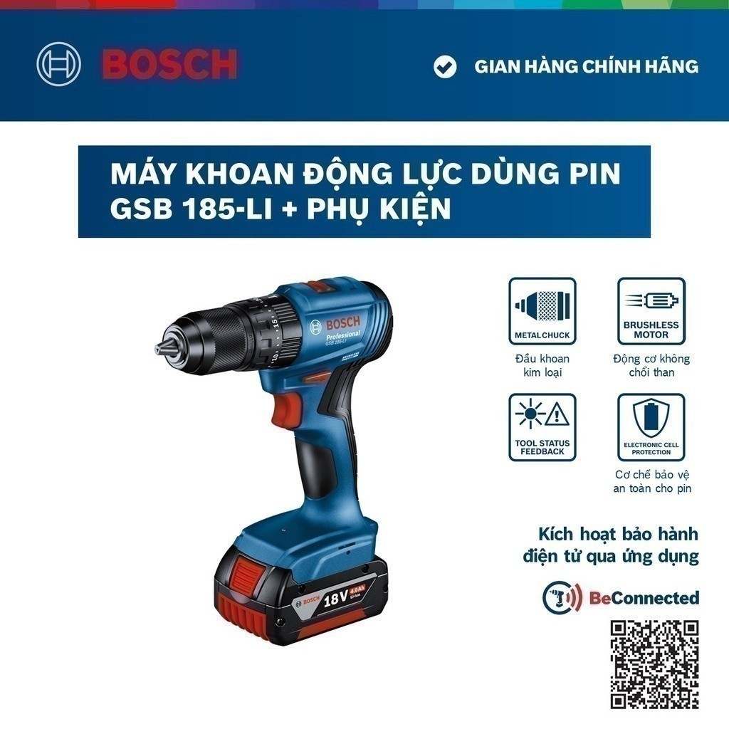 Ảnh Máy khoan động lực dùng pin Bosch GSB 185-LI 2