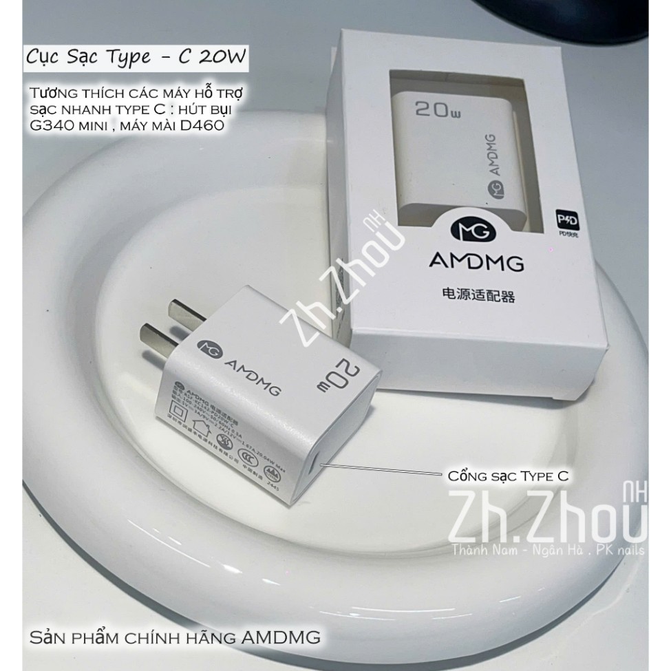 Cốc Sạc Nhanh AMDMG 20W type c, sạc máy hút bụi AMDMG G340 mini, sạc máy máy AMDMG D460