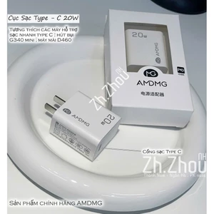 Cốc Sạc Nhanh AMDMG 20W type c, sạc máy hút bụi AMDMG G340 mini, sạc máy máy AMDMG D460