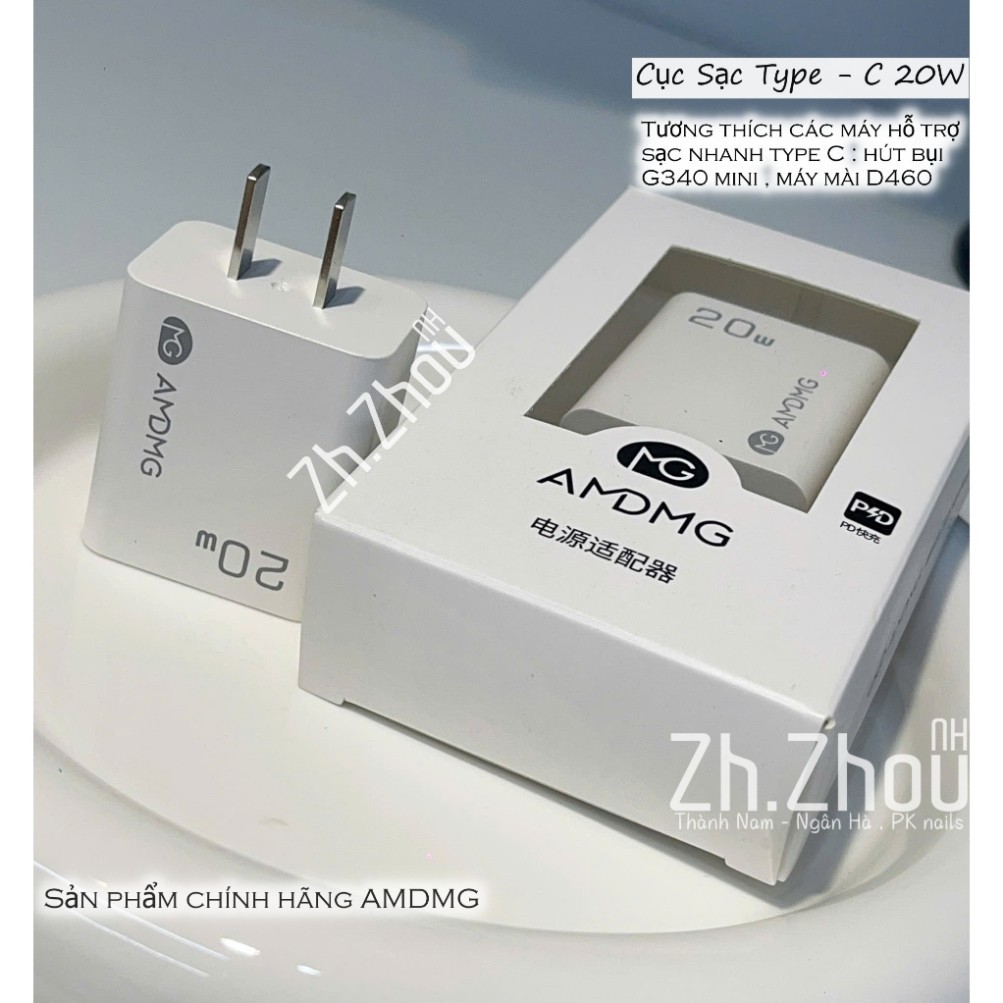 Cốc Sạc Nhanh AMDMG 20W type c, sạc máy hút bụi AMDMG G340 mini, sạc máy máy AMDMG D460
