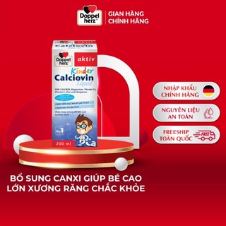 Siro canxi cho bé Doppelherz Kinder Calciovin bổ sung canxi hữu cơ hỗ trợ tăng chiều cao
