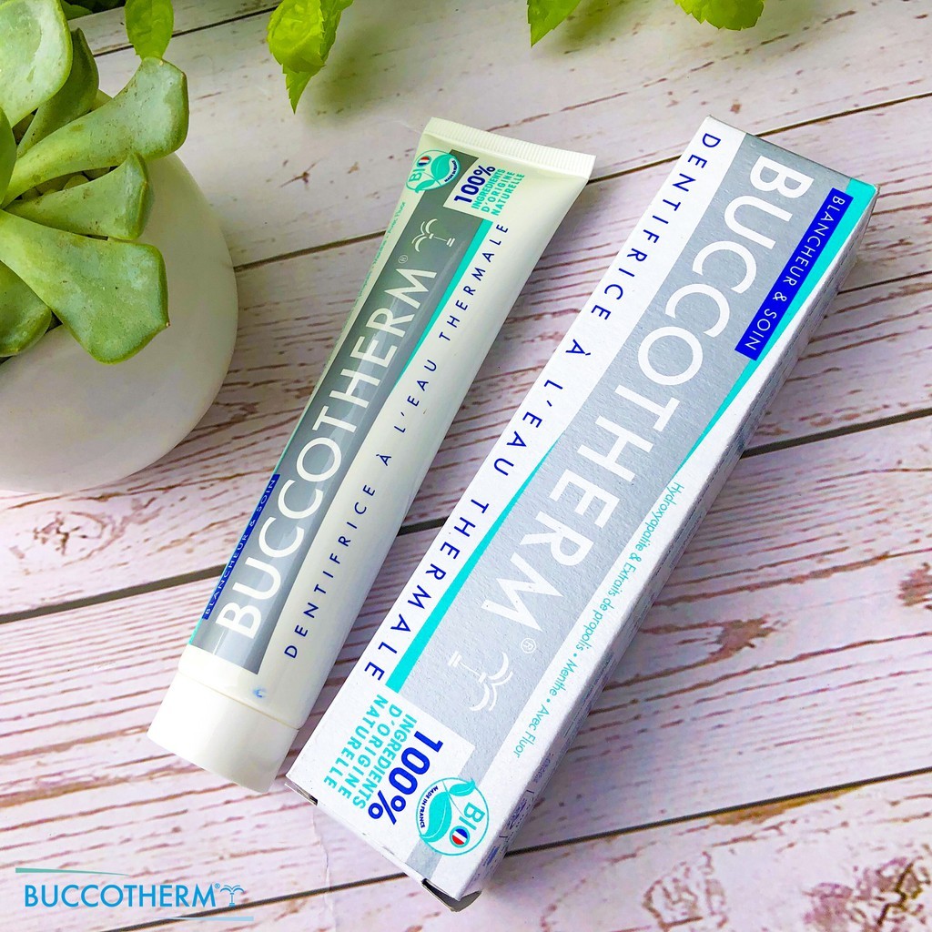Kem đánh răng hữu cơ trắng răng vị bạc hà Buccotherm Toothpaste for white teeth 75ml