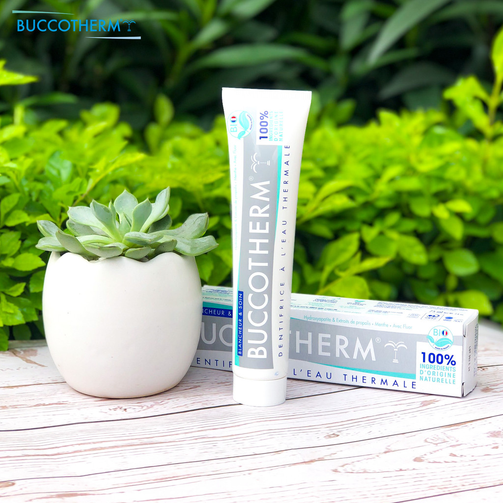 Kem đánh răng hữu cơ trắng răng vị bạc hà Buccotherm Toothpaste for white teeth 75ml