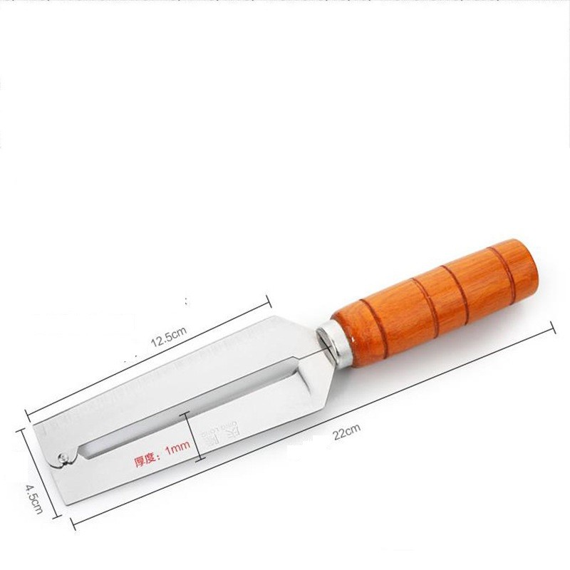 Dao Bào Cán Gỗ 2 Lưỡi Dài 20Cm Đầu Bằng