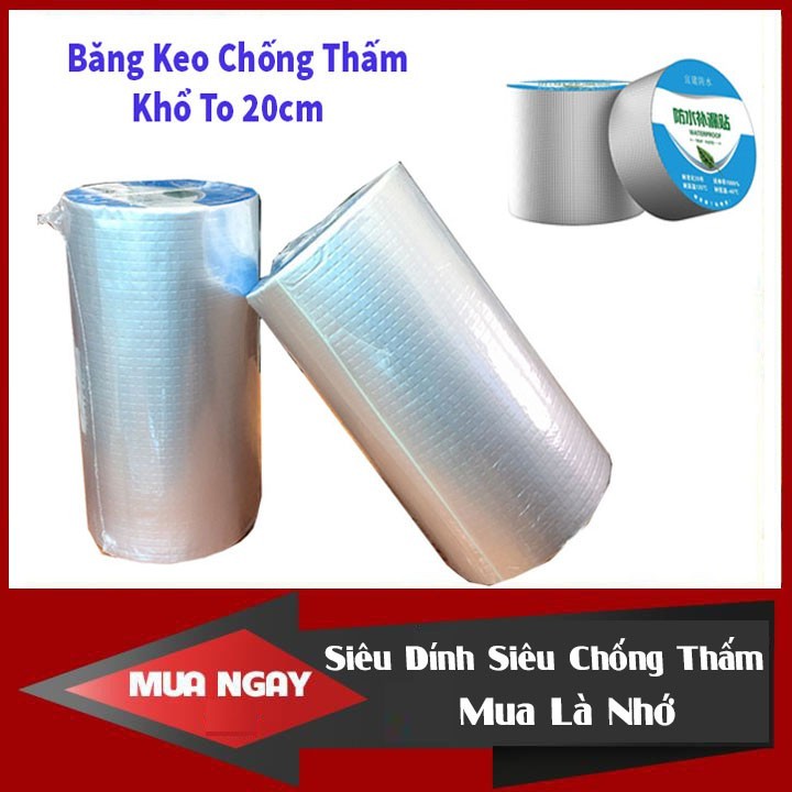 Băng Keo Bản To 20Cm Dài 5M Siêu Dính Chống Thấm Waterproof