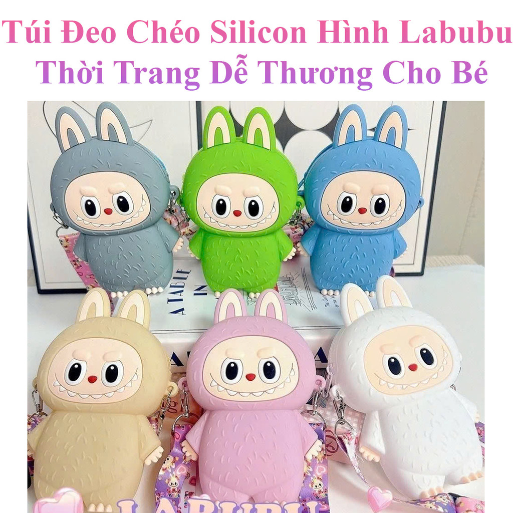 Túi Đeo Chéo Silicon Hình Labubu Thời Trang Dễ Thương Cho Bé
