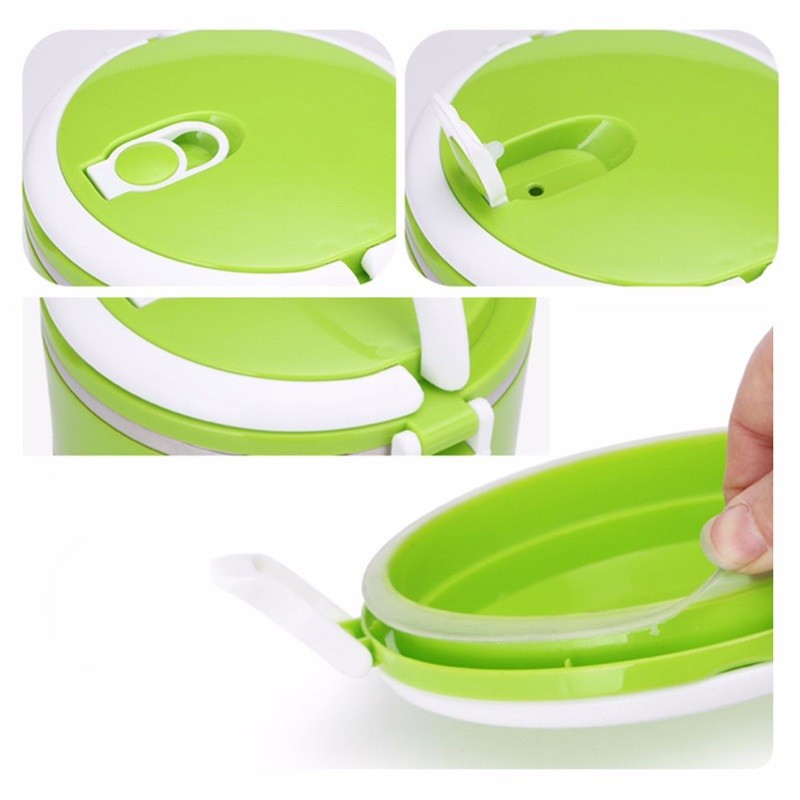 Hộp Đựng Cơm Lúa Mạch 2 Tầng Lõi Inox Cao Cấp