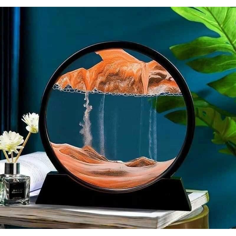 Tranh Cát Pha Lê Tròn 18Cm Chuyển Động Cực Đẹp Giúp Thư Giãn Giảm Stress Kèm Đế