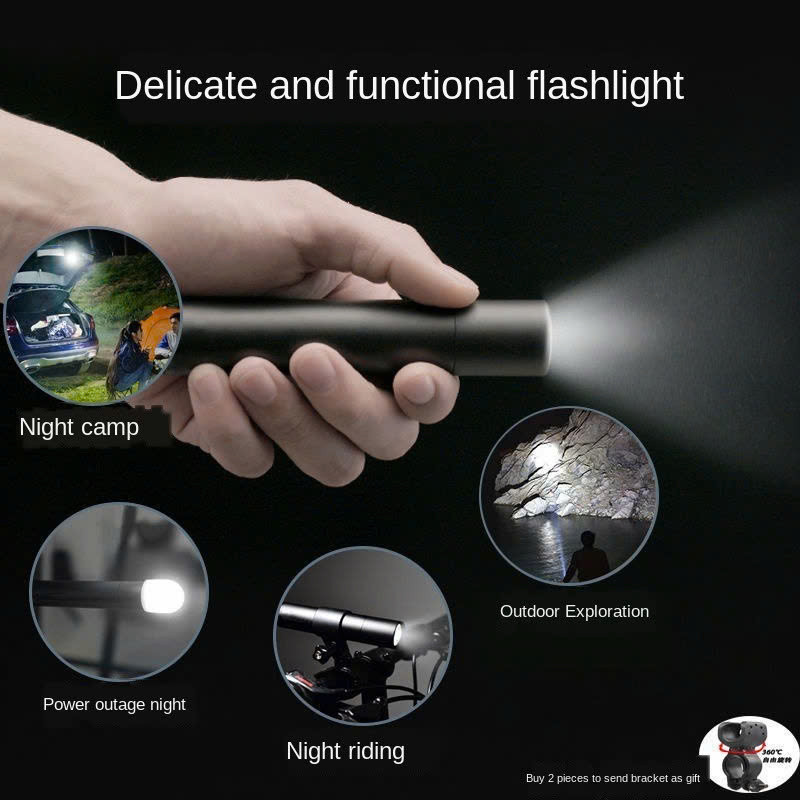 Đèn Pin Led Mini 3 Chế Độ Kiểu Ống Lồng Cầm Tay Sạc Usb Chống Nước Siêu Sáng Chiếu Tập Trung/ Tầm Xa Tiện Lợi