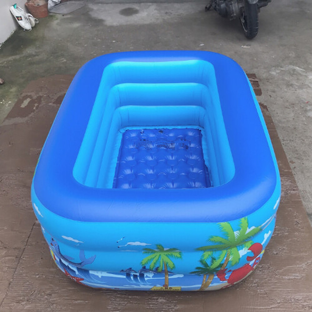 Bể Bơi Cho Bé 3 Tầng 1.3M Hình Chữ Nhật Kèm Miếng Vá