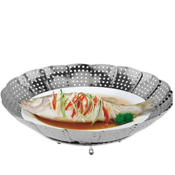 Rổ Hấp Inox Xếp Gọn Tiện Lợi 24Cm Cho Nhà Bếp