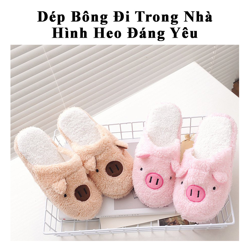 Dép Bông Đi Trong Nhà Hình Heo Dễ Thương Đáng Yêu