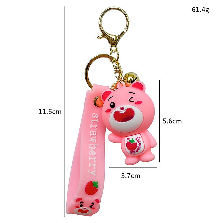 Móc Khoá Hình Gấu Strawberry Dễ Thương Xinh Yêu