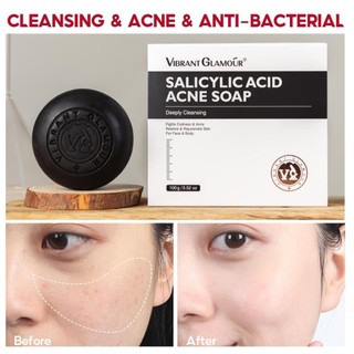 Xà phòng đen VIBRANT 100g làm sạch mụn đầu đen trứng cá Xà bông ngừa mụn lưng hết thâm