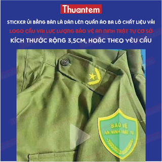 Sticker ủi Thuantem in hình logo bảo vệ an ninh trật tự cơ sở dán lên cầu vai, rộng 3,5cm