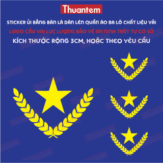 Sticker ủi Thuantem in hình logo bảo vệ an ninh trật tự cơ sở dán lên cầu vai, rộng 3,5cm