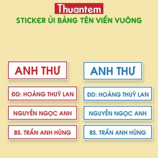 BẢNG TÊN VIỀN VUÔNG IN TÊN HỌC SINH DÁN LÊN QUẦN ÁO BẰNG BÀN LÀ, TIỆN DỤNG