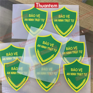 Combo 12, 24 cái Sticker ủi Thuantem hình logo bảo vệ an ninh trật tự cơ sở dính lên áo bằng bàn là tiện dụng, cao 8cm