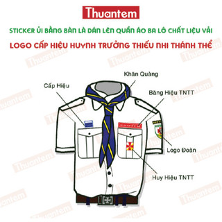 Sticker ủi Thuantem in hình logo cấp hiệu huynh trưởng thiếu nhi thánh thể, kích thước 5x1,5cm