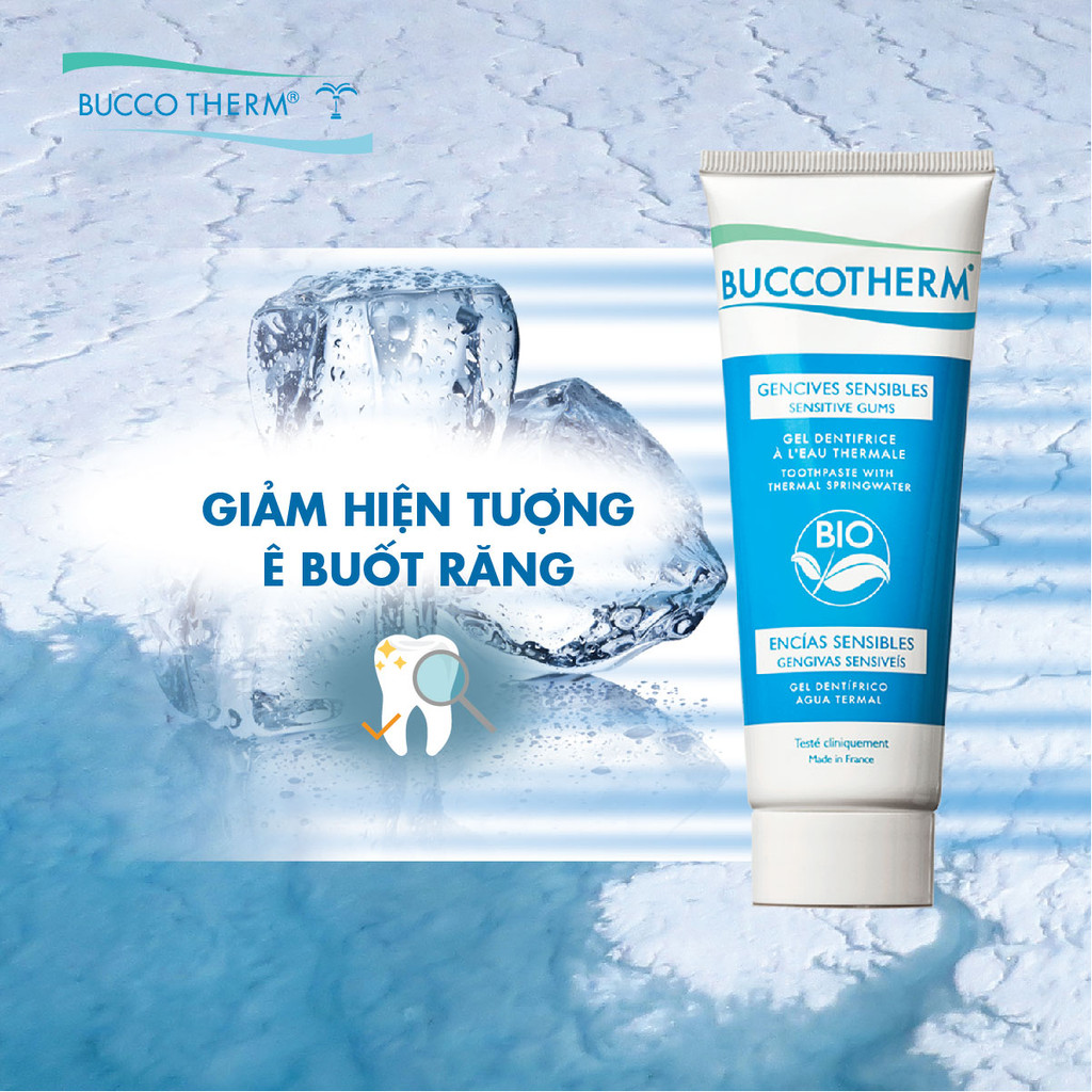 Kem đánh răng hữu cơ cho răng nhạy cảm 2 trong 1 Buccotherm Toothpaste for sensitive teeth 75ml