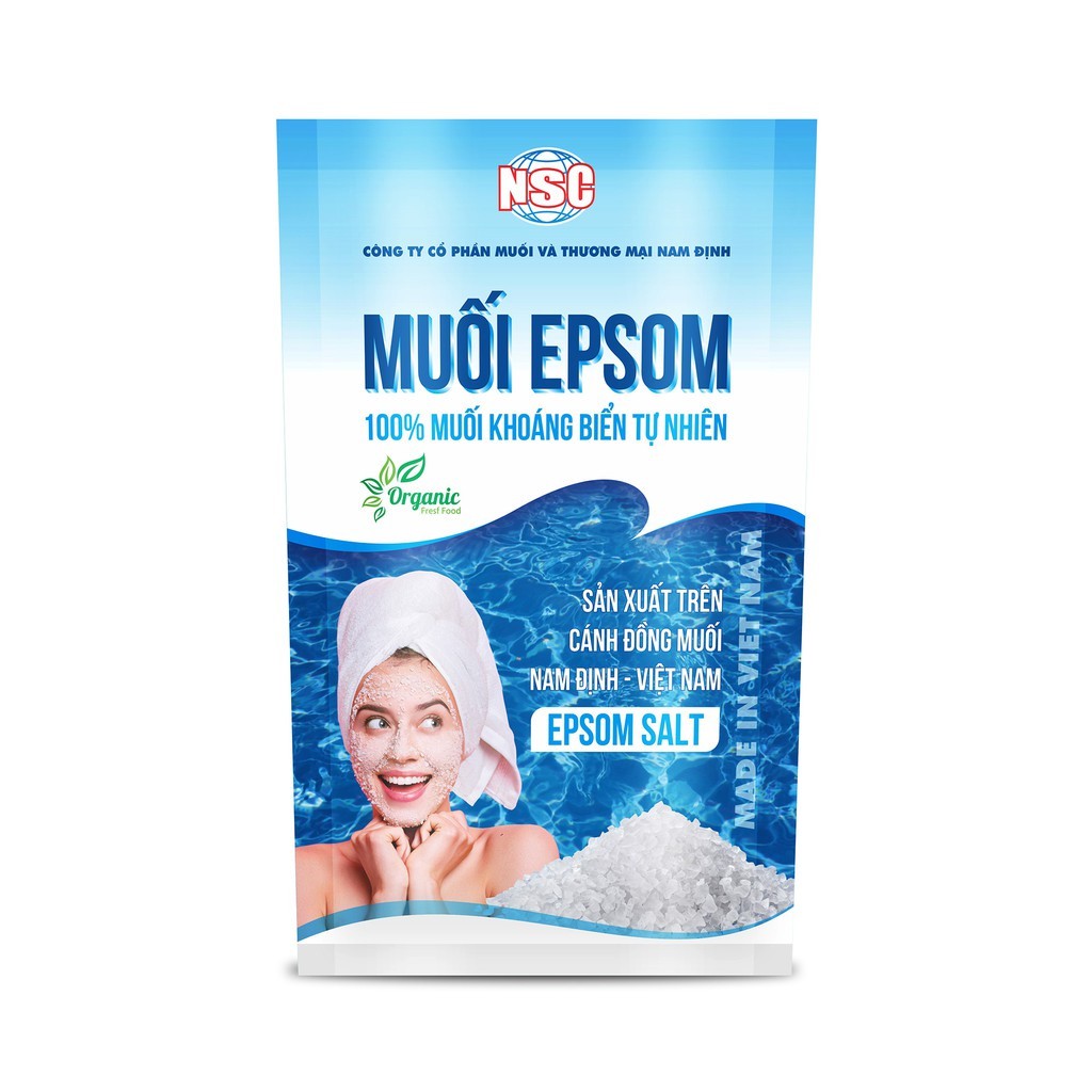 Muối Epsom Nam Định NSC muối khoáng tự nhiên 200g Giải tỏa căng thẳng cơ bắp
