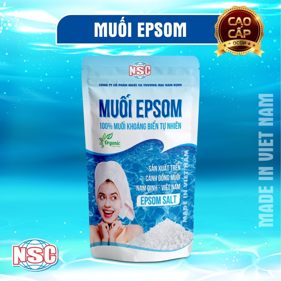 Muối Epsom Nam Định NSC muối khoáng tự nhiên 200g Giải tỏa căng thẳng cơ bắp