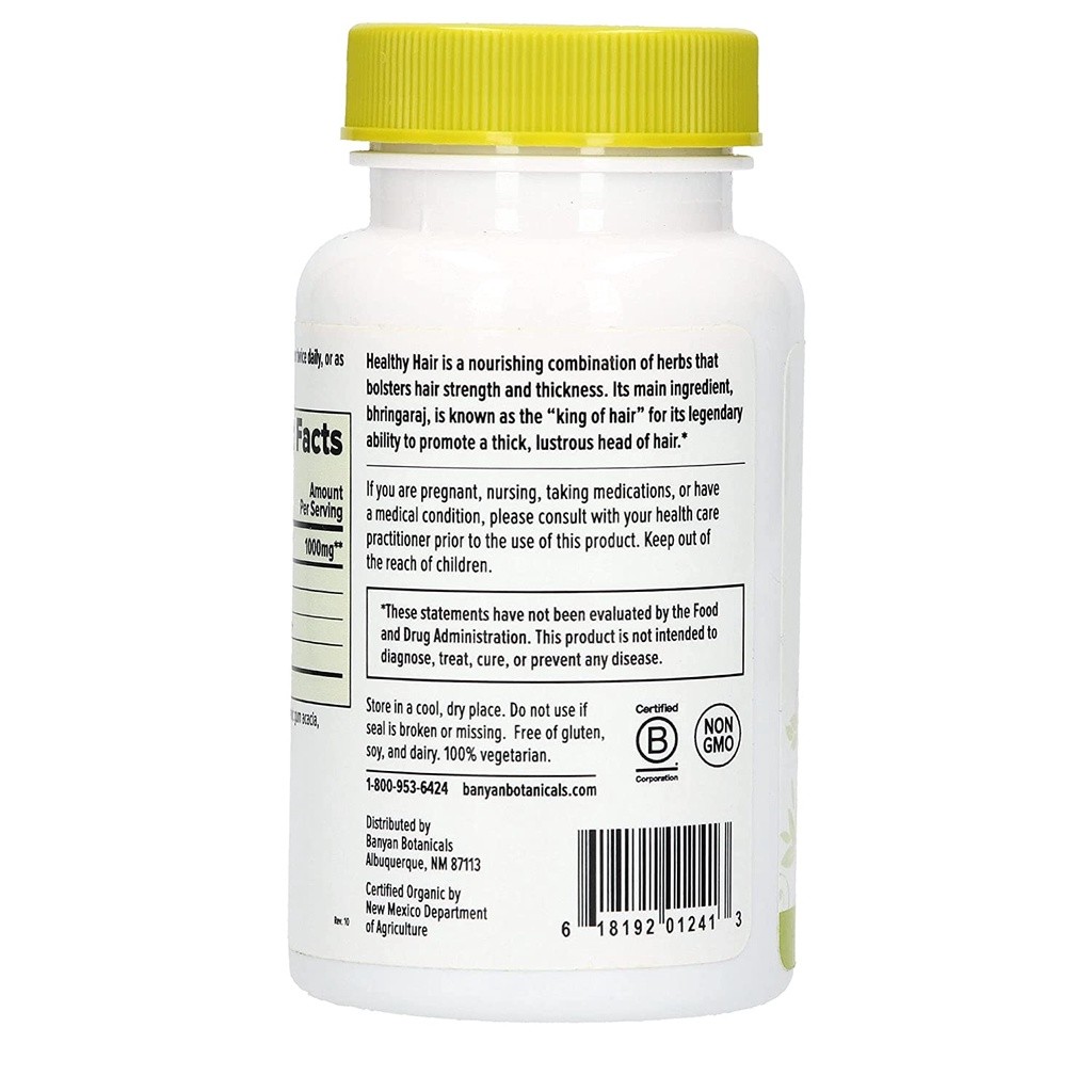Viên dưỡng mọc tóc Banyan Botanicals Healthy Hair, Total Body/ Blood Cleanse, Ashwagandha, Triphala
