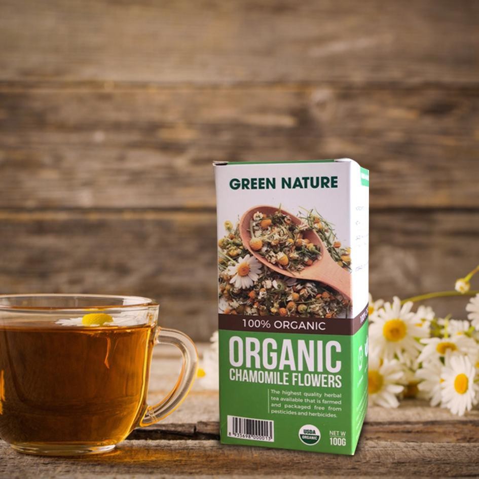 Hoa Cúc La Mã Chamomile Nguyên Bông Hữu Cơ 100g Green Nature