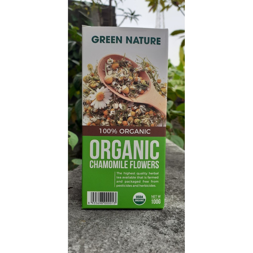 Hoa Cúc La Mã Chamomile Nguyên Bông Hữu Cơ 100g Green Nature