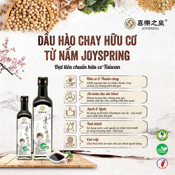 Dầu hào chay hữu cơ JoySpring Organic Mushroom Soy Sauce