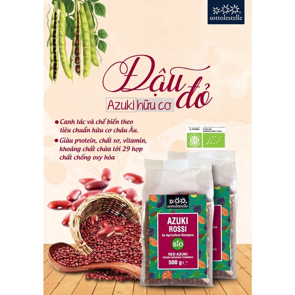 Đậu đỏ azuki hữu cơ C'lavie/ Sotto organic azuki beans